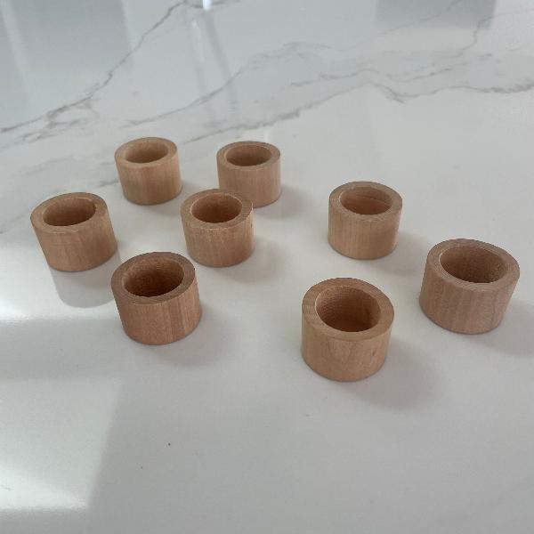 Flat Wooden Mini Egg Cup Set