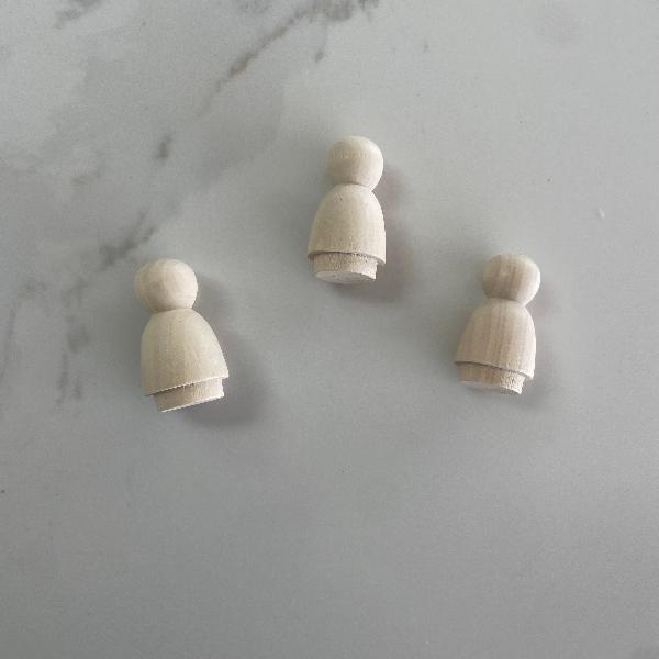 Wooden Baby Peg Doll Set