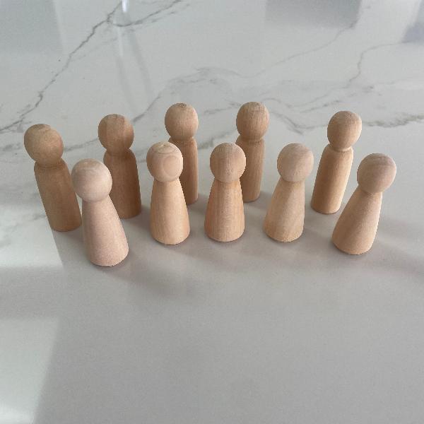 Wooden peg doll x10 Set