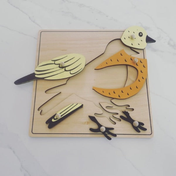 Wooden Toy Montessori Bird Puzzle