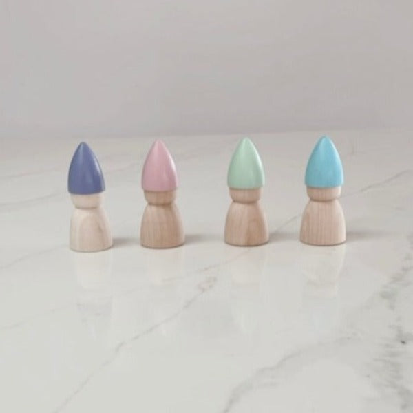 The Eco Kind Pastel Wooden Gnome Set