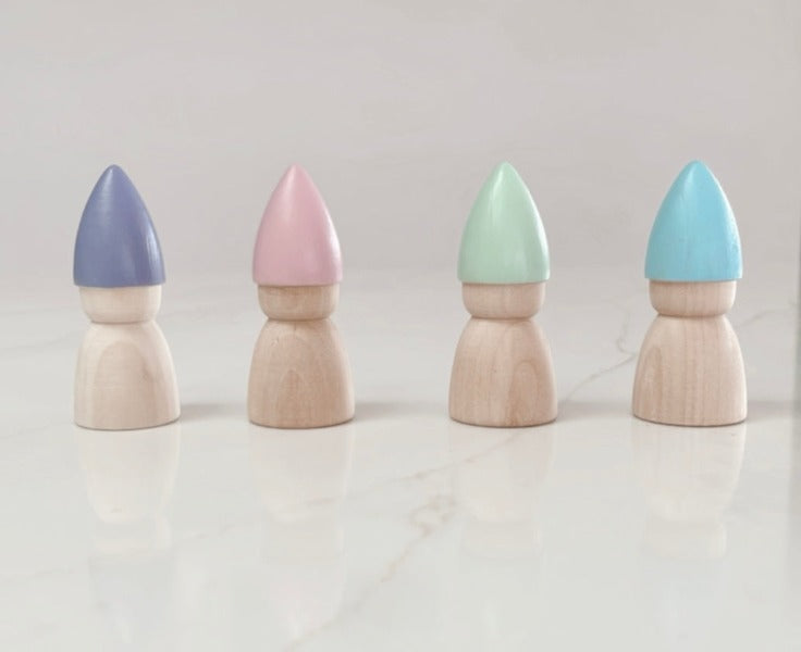 The Eco Kind Pastel Wooden Gnome Set