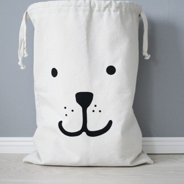 The Eco Kind Cotton Bear Laundry and Storage Bag