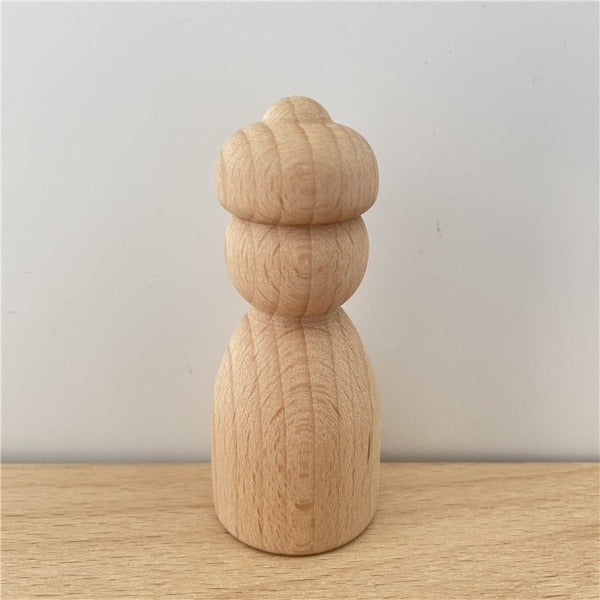 The eco Kind Beechwood Peg Doll with Hat
